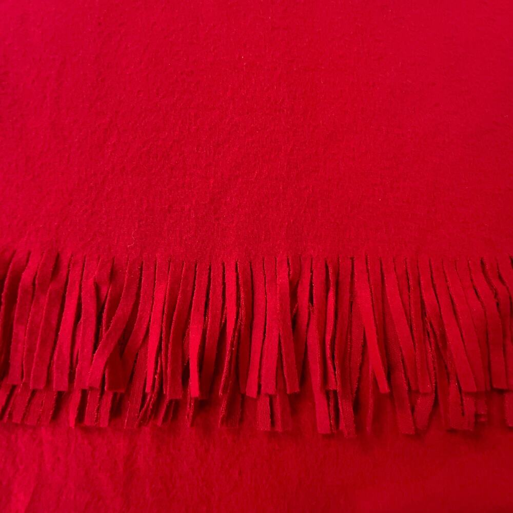 Ronni Nicole Kidz Classic Red Fringe Scarf L59" W16.5" Fringe 3" Unisex - Picture 4 of 11